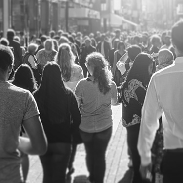 Marketing Consulting Crowd of people representing bank customers
